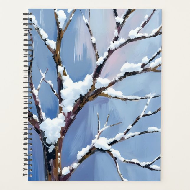 Agenda Winter Wonderland Snowy Tree Branches Painted (Frente)