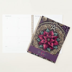 Agenda Witchy Poinsettia Pentagram Mandala