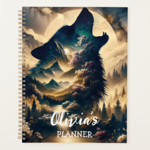 Agenda Wolf Howling na lua numa noite nublada