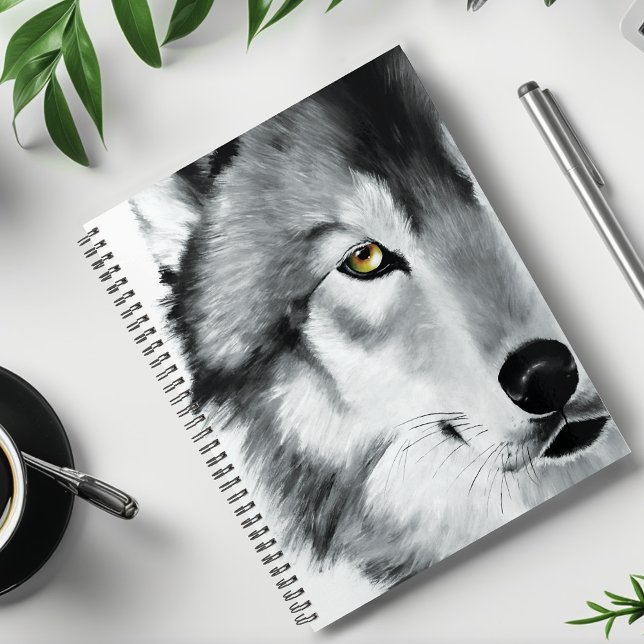 Agenda Wolf Retrato Preto Branco (Criador carregado)