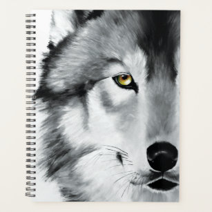Agenda Wolf Retrato Preto Branco