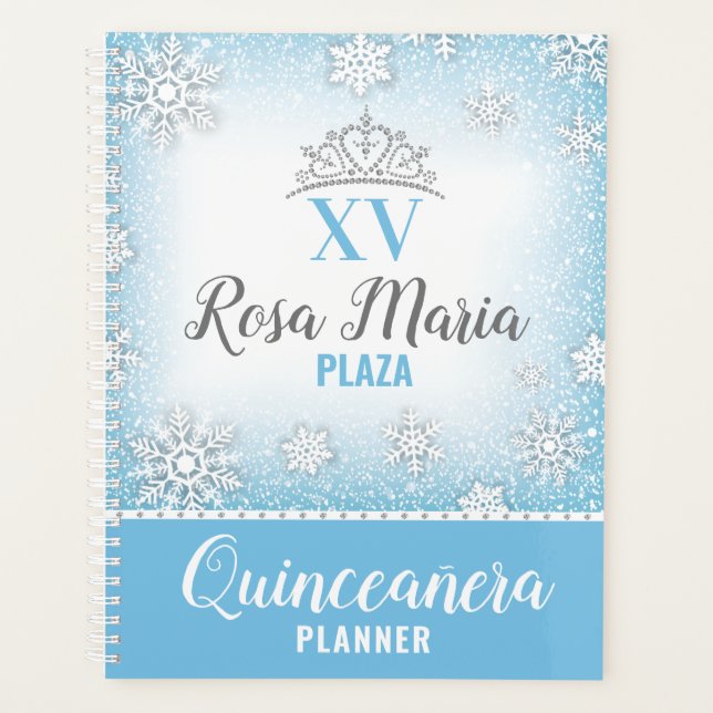 Agenda Wonderland de inverno Glitter Quinceañera Planner (Frente)