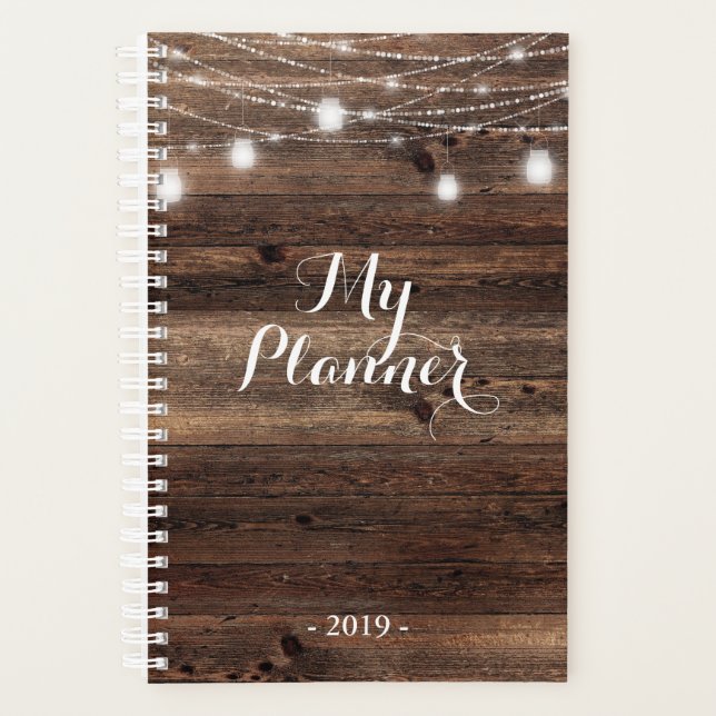 Agenda Wood Mason Jar Wedding Planner (Frente)
