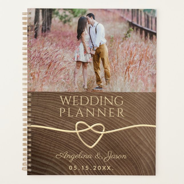 Agenda Wood Photo Wedding (Frente)