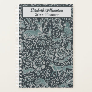 Agenda Woodland Willife Animal Teal Personalizado Raposa