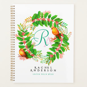 Agenda Wreath Natal Monograma Branco