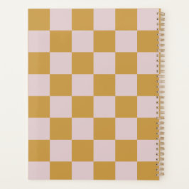 Agenda Xadrez Amarelo e Rosa