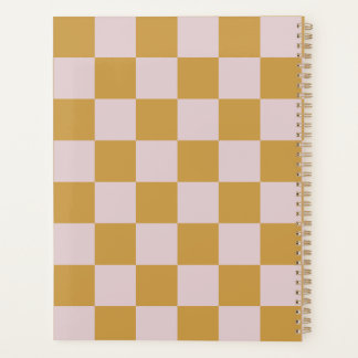 Agenda Xadrez Amarelo e Rosa