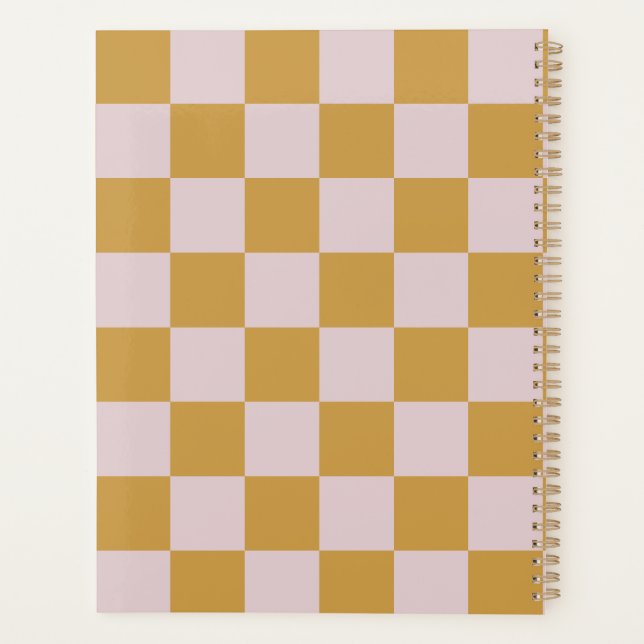 Agenda Xadrez Amarelo e Rosa (Verso)