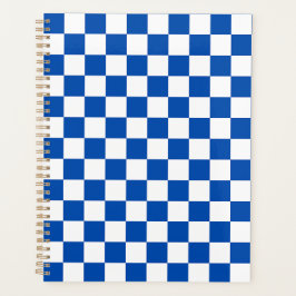 Agenda Xadrez azul cobalto clássico