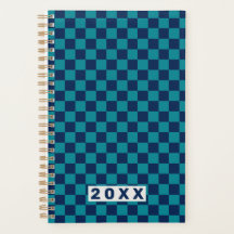 Xadrez Azul Teal Retro