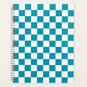 Agenda Xadrez azul-turquesa escuro