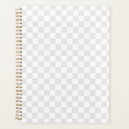 Agenda Xadrez Branco Cinza Claro