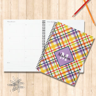Agenda Xadrez Brilhante Monograma Planner Puro