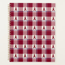 Xadrez Burgundy de Conscientização sobre Câncer de