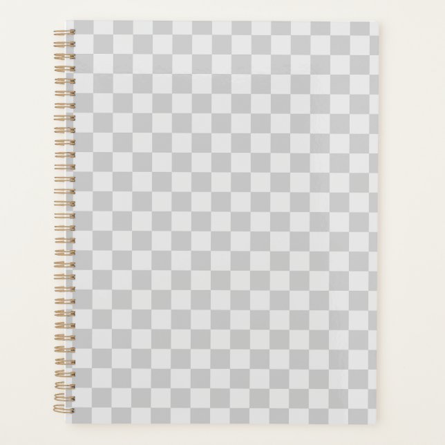 Agenda Xadrez Cinza Claro (Frente)