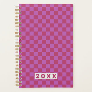 Agenda Xadrez Clássico Rosa e Ameixa