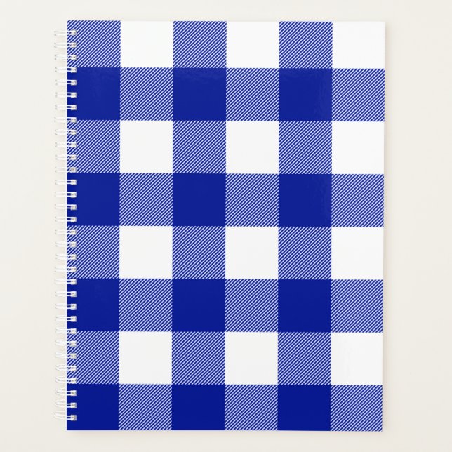 Agenda Xadrez de Buffalo Azul e Branco (Frente)