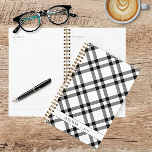 Agenda Xadrez de Buffalo Preto e Branco