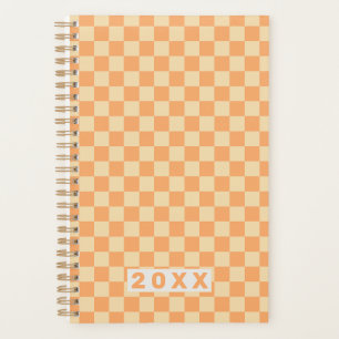 Agenda Xadrez Laranja Amarelo Retrô