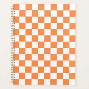 Agenda Xadrez laranja visual clássico
