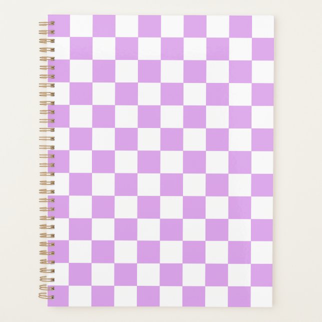 Agenda Xadrez lavanda claro clássico (Frente)