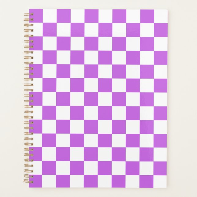 Agenda Xadrez magenta visual clássico  (Frente)