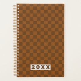 Agenda Xadrez Marrom Retro