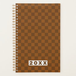 Agenda Xadrez Marrom Retro 2026