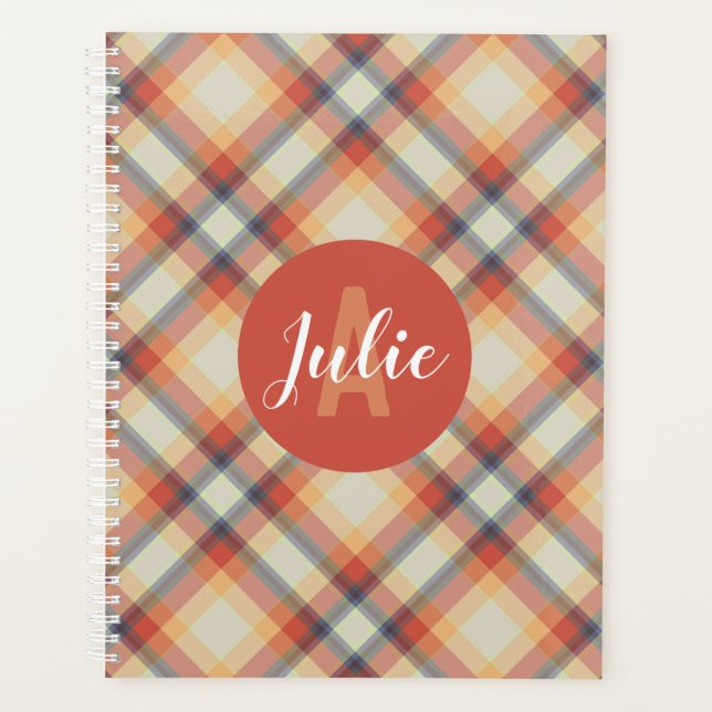 Agenda Xadrez Personalizada de outono (Frente)