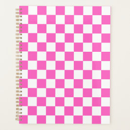 Agenda Xadrez rosa visual clássico