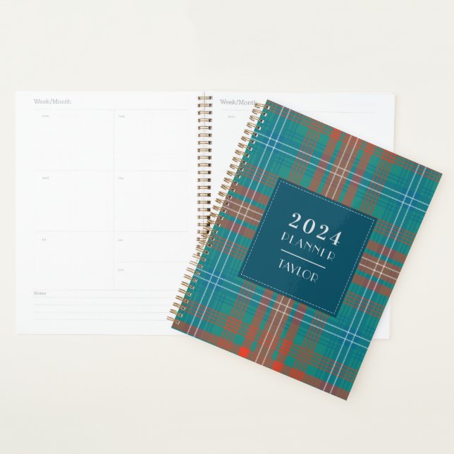 Agenda Xadrez Rustic Clan Wilson 2024 Tartan (Exibição)
