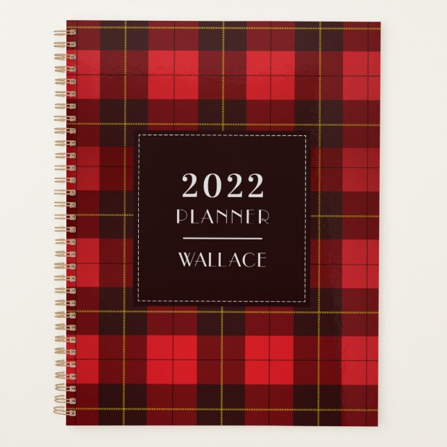Agenda Xadrez Tartan 2022 Clan Wallace Red Checkered (Frente)