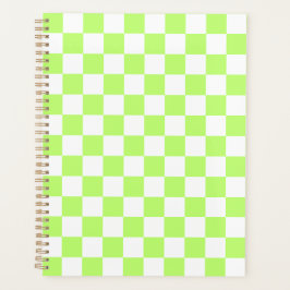 Agenda Xadrez visual clássico em verde-limão