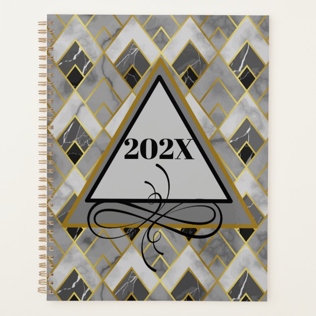 Agenda Yearly Modern Marble  Date Planner (Frente)