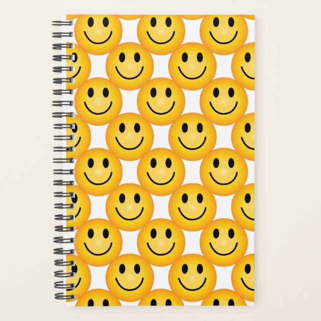 Agenda Yellow Happy Face Emoji Notebook Planner (Frente)