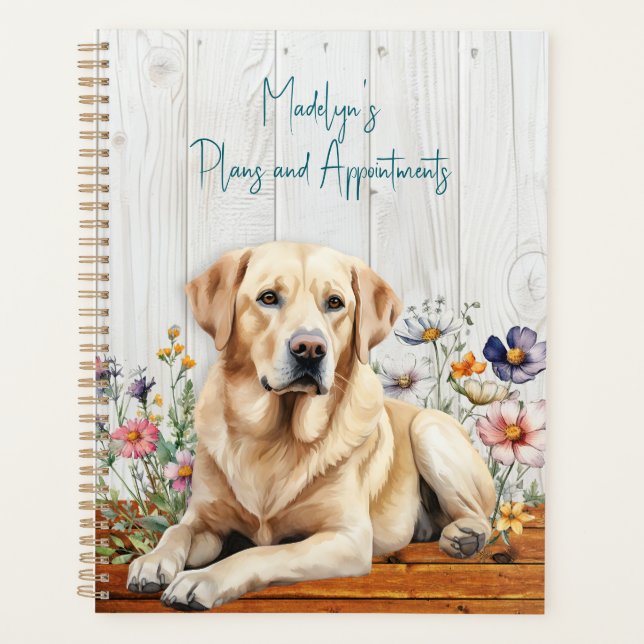 Agenda Yellow Lab Wildflowers (Frente)
