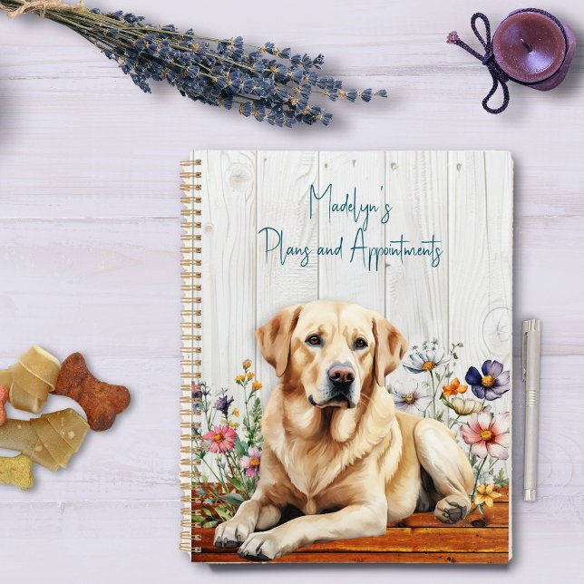 Agenda Yellow Lab Wildflowers (Criador carregado)