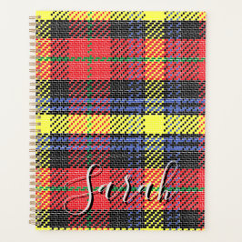 Agenda Yellow & Red Tartan Checkered Monogram Name