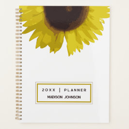 Agenda Yellow Sunflower Floral Custom Name 2026