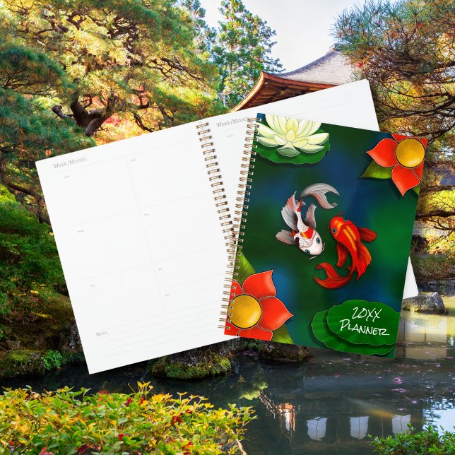 Agenda Yin Yang Koi Fish White Lotus Pond (Criador carregado)