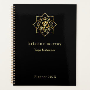 Agenda Yoga Preto e Dourado Planner
