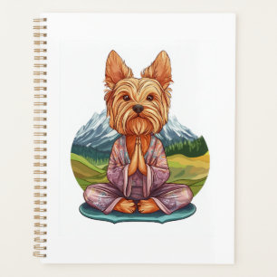 Agenda Yorkie de ioga � Cachorro engraçado meditando