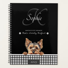 Agenda Yorkshire Terrier Black White Xadrez Personalizada