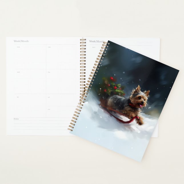 Agenda Yorkshire Terrier Natal neve inverno (Exibição)