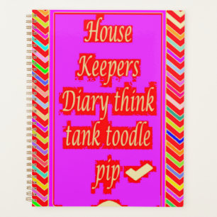AGENDA ZANY ART DESIGN COM PALAVRAS DO HOUSEKEEPER