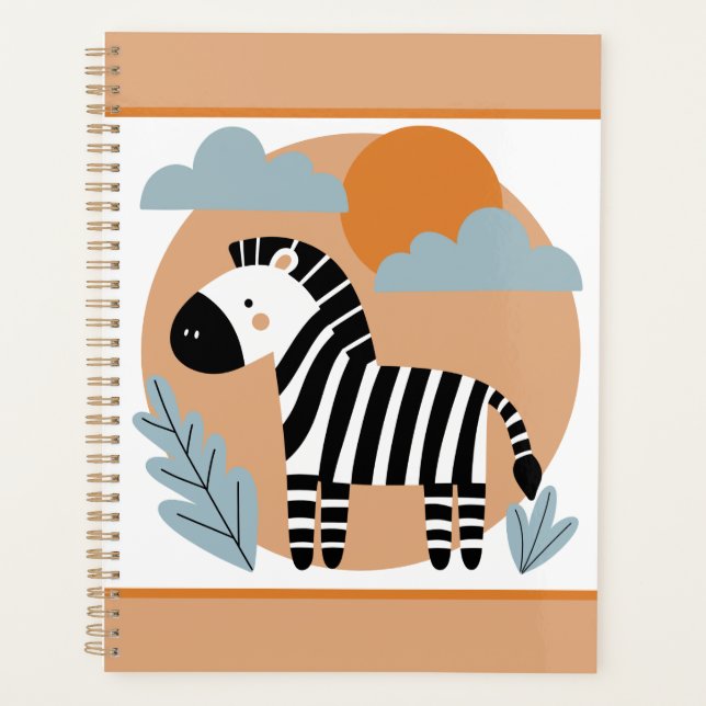 Agenda Zebra Escandinava Impressionada (Frente)