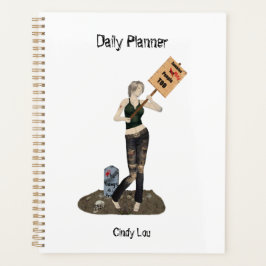 Agenda Zombie Pin Up Girl Protest II Daily Planner