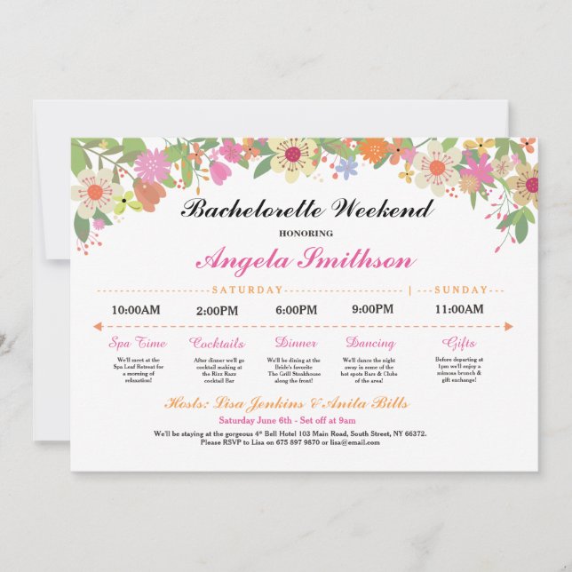 Agendamento Itinerário de Bachelorette do chá de p (Frente)