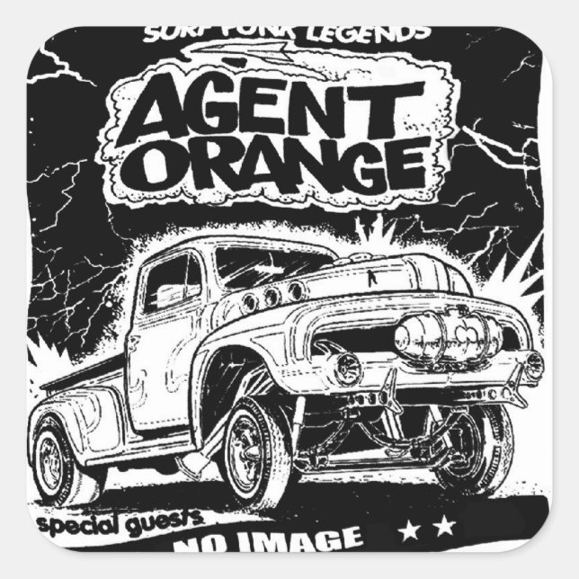 Agente Laranja "Rat Rod" Adesivos Skate Punk (Frente)